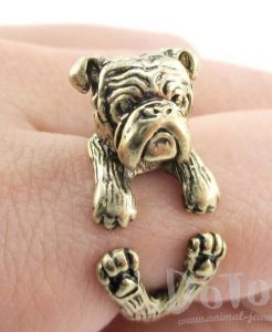 english bulldog hug ring