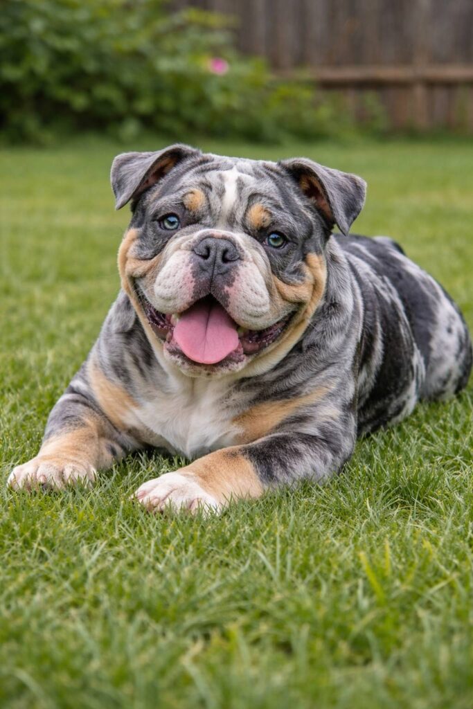 blue merle english bulldog