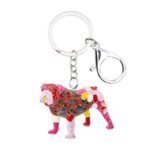 colorful english bulldog keychain