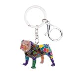 colorful english bulldog keychain