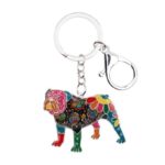colorful english bulldog keychain