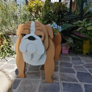 english bulldog plant container