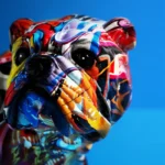 nordic painting english bulldog statue