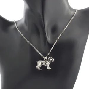 retro english bulldog necklace
