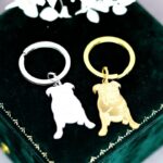 stainless steel bulldog keychain