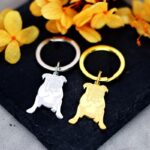 stainless steel bulldog keychain