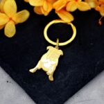 stainless steel bulldog keychain