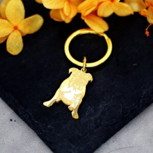 stainless steel bulldog keychain