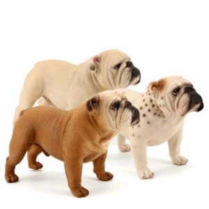 stands english bulldog statues