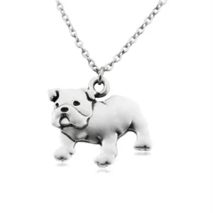 vintage english bulldog necklace