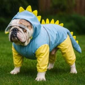 rainasaur english bulldog raincoat