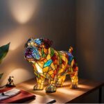 lumibulldog stained glass lamp