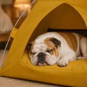 cozy english bulldog tent house